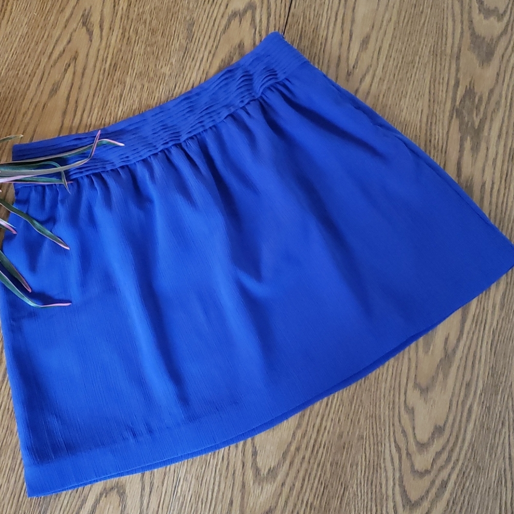 NWOT LOFT | blue chiffon lined skirt | 2P | L 16.5 | W 14.5